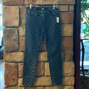 New, with tags. Crown & Ivy polka dot skinny jeans